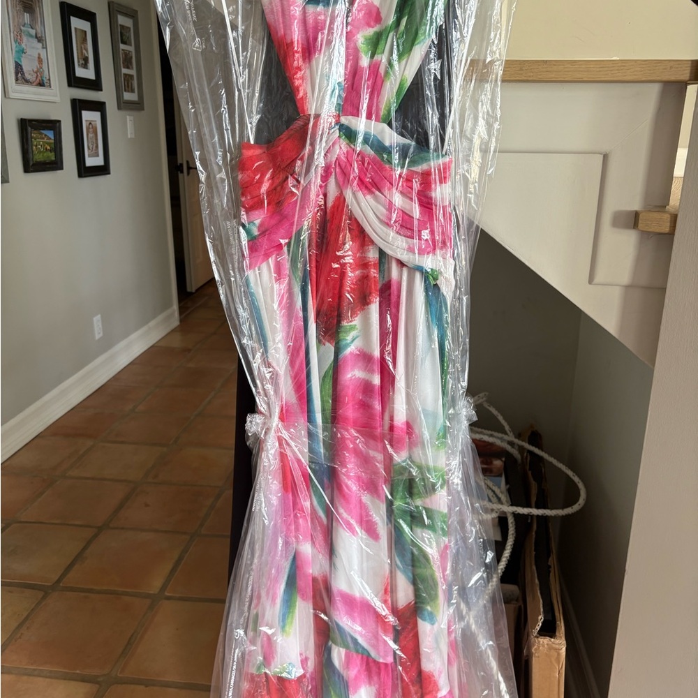 PatBo Floral Pink and Green Gown